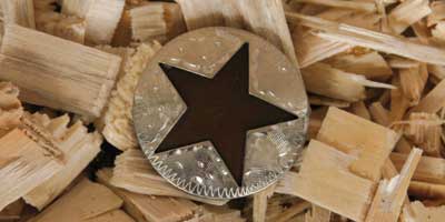 Concho Silver Star Antique mit Chicago Screw