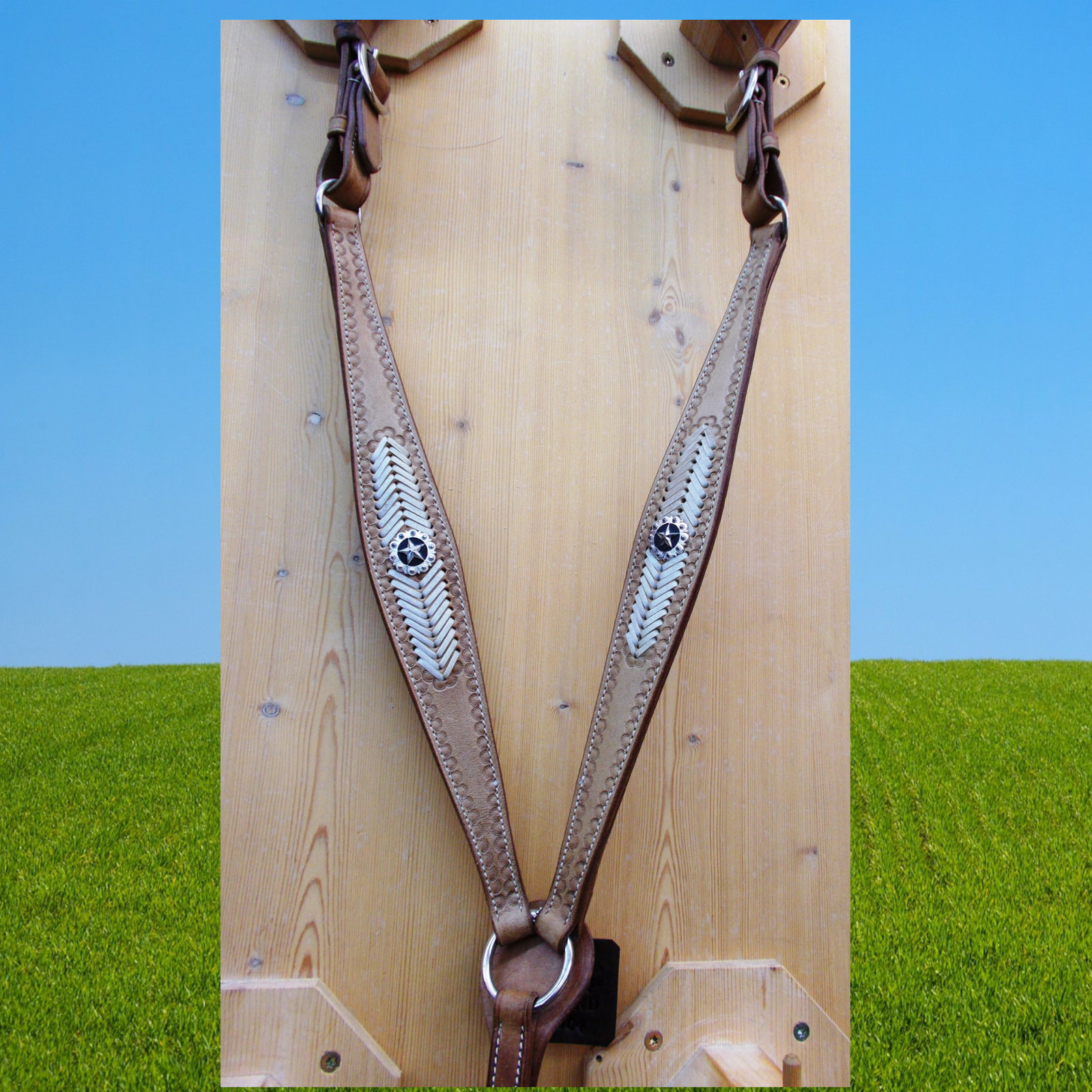 Cody Brand Vorderzeug, Rohhaut und Concho, handmade