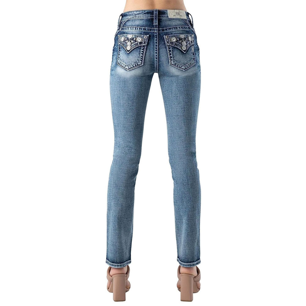 Miss Me Jeans Mid-Rise Straight M9119T, Miss Me Jeans Coral Azte