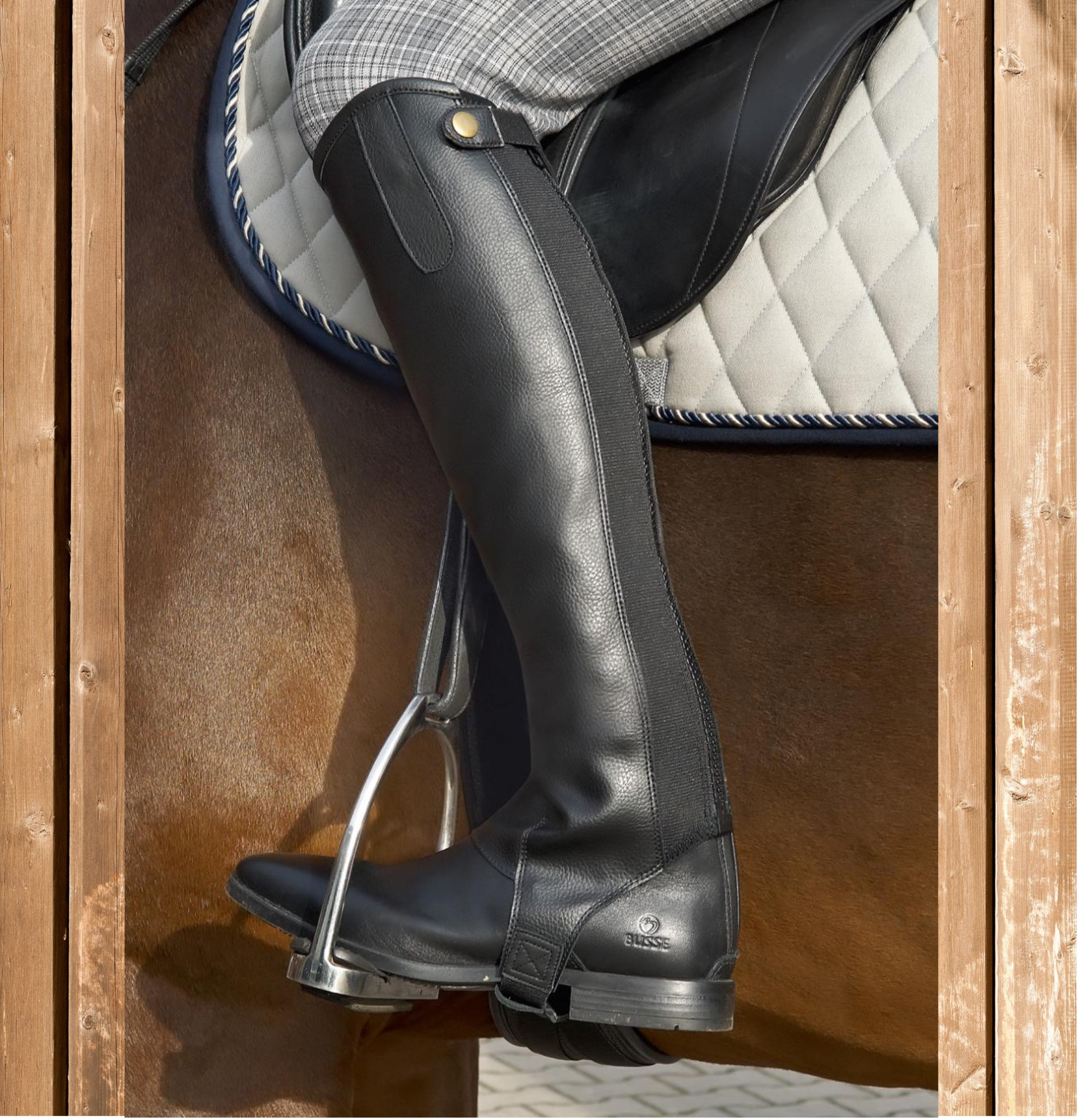 Chapsletten Bywater Waden Chaps Leder Mini Chaps schwarz Bywater Leder Chaps