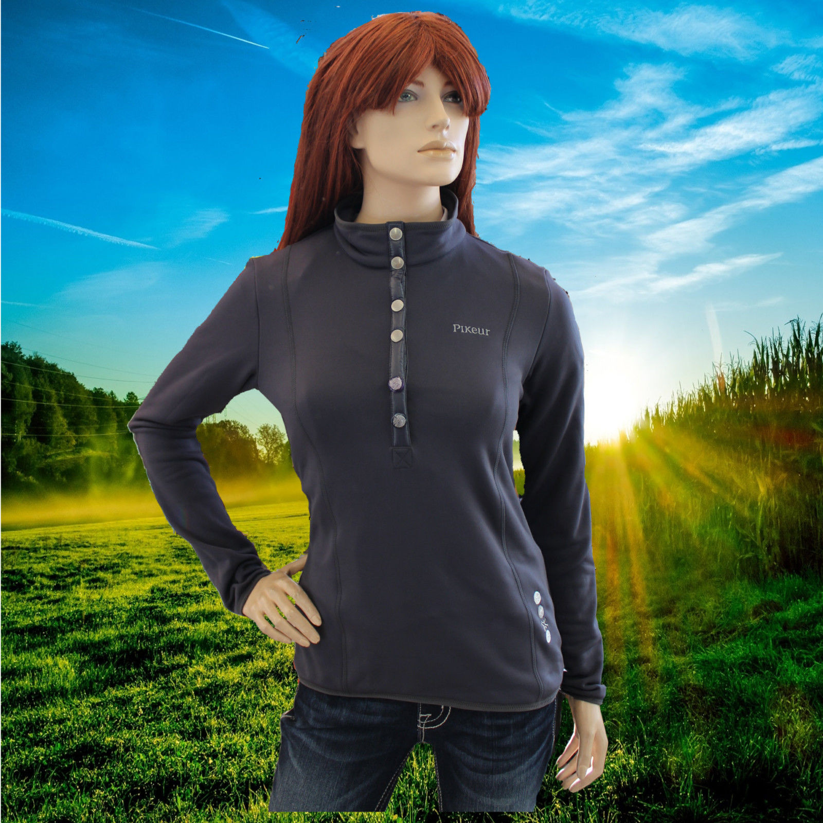 Pikeur Funktions Shirt Canta, anthrazit, Pikeur Fleece Shirt