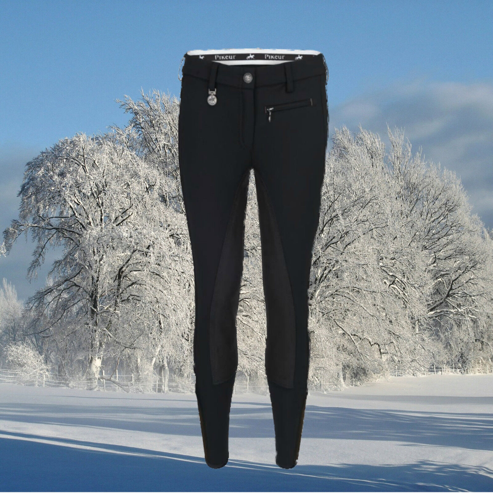 Kinder Softshell Reithose Pikeur Lugana, schwarz