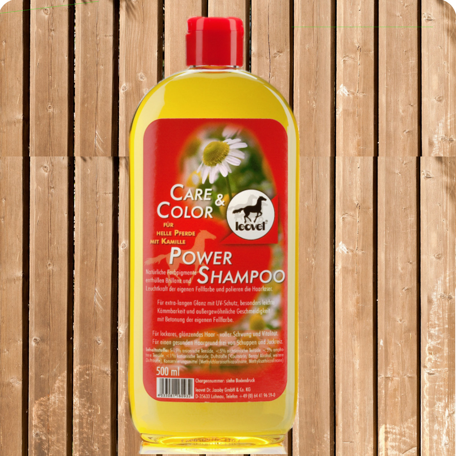 LEOVET Power Shampoo für helle Pferde 500ml, Pferdeshampoo mit K